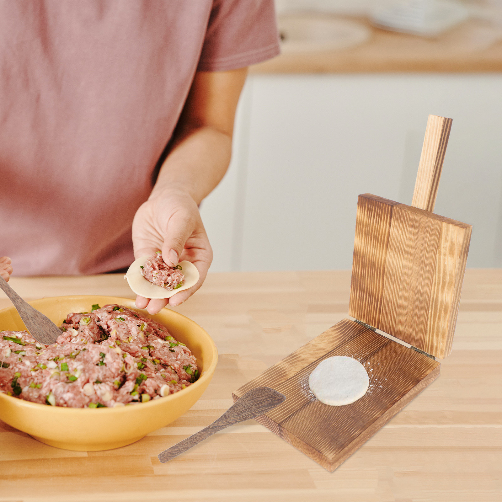 1 zestaw drewnianych narzędzi  – Dumpling Press Set recenzja i cena