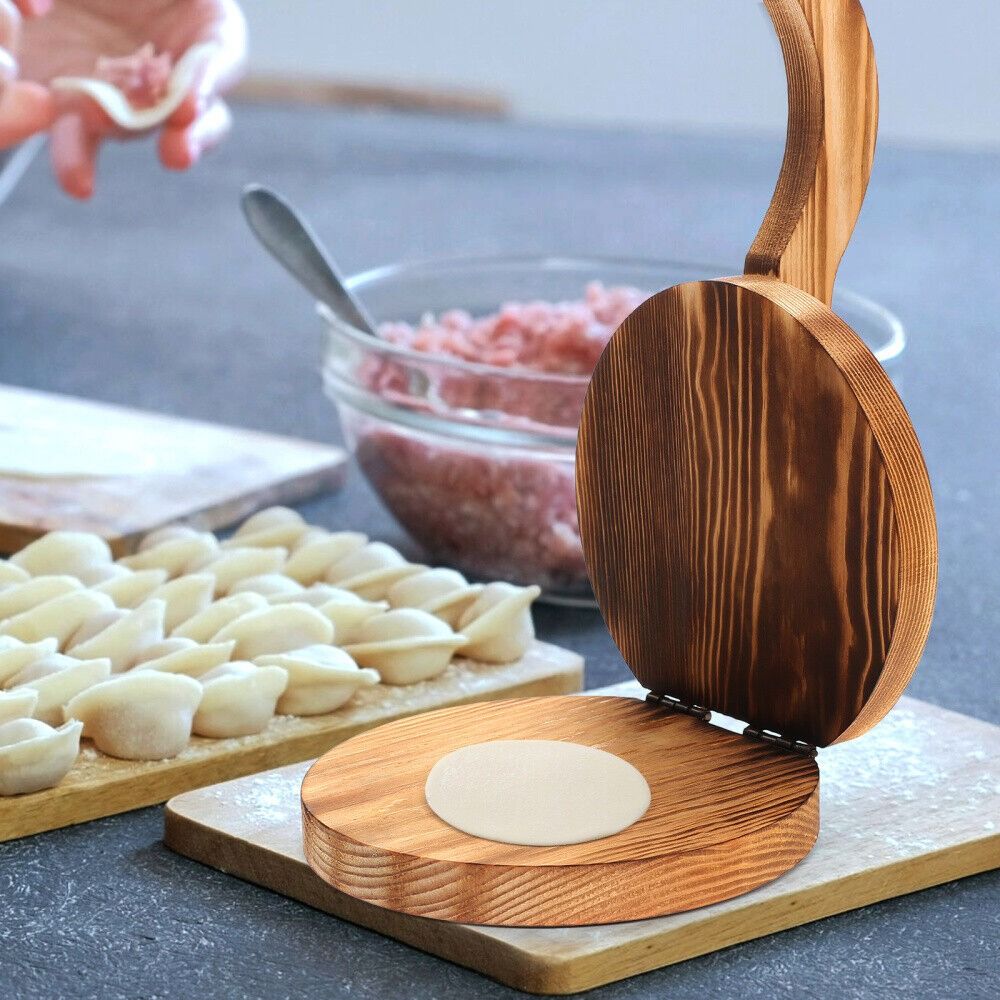 Drewniana dociskarka do ciasta – Dumpling Press Set recenzja i cena